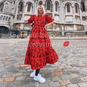 ZARA Sequinned Printed Dress